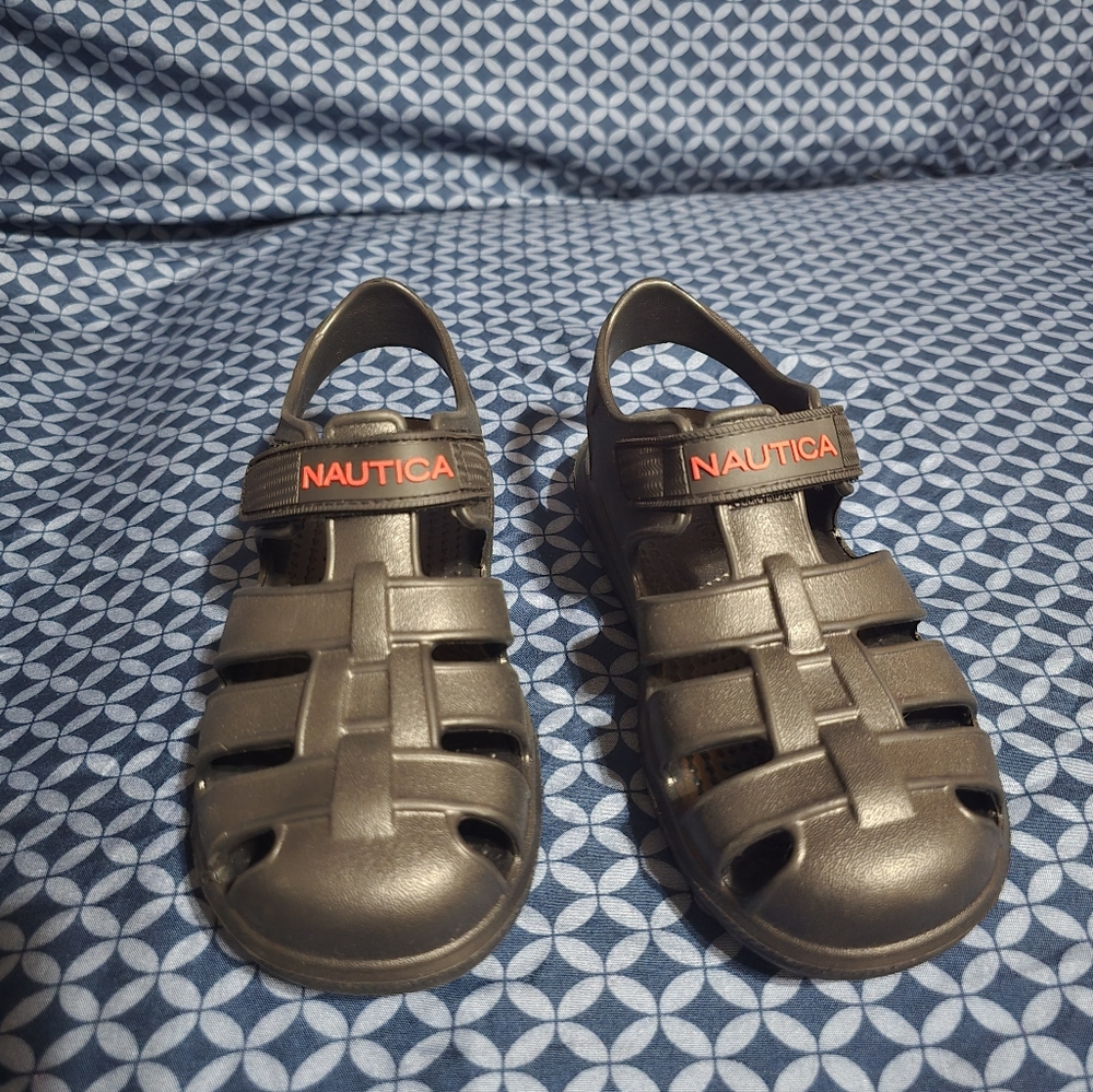 Nautica - Kids Sandals Solid Black With Velcro Strap